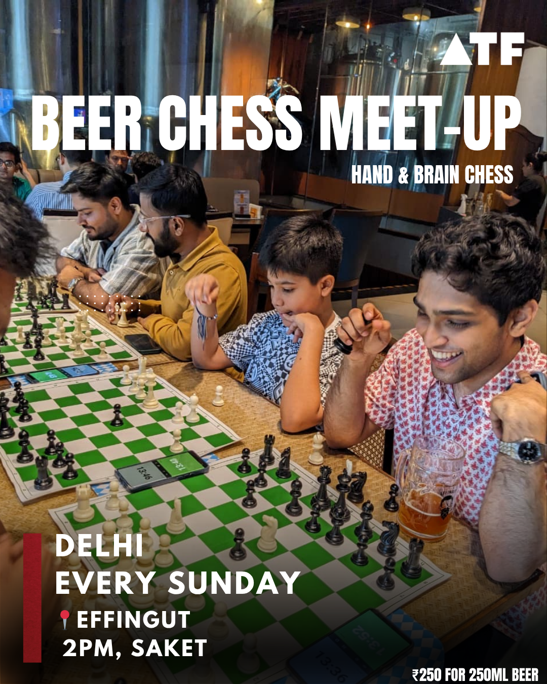 Hand & Brain Beer Chess Meetup, Delhi ♟️🍺